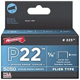 Arrow Fastener 225 P22 5/16" Flat Crown Staples for P22 Plier Type Stapler 5050 per Package