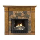 SEI Elkmont Salem Gel Fuel Fireplace, Antique Oak