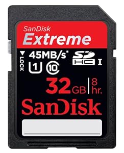 SanDisk Extreme 32 GB SDHC Class 10 UHS-1 Flash Memory Card 45MB/s SDSDX-032G-AFFP