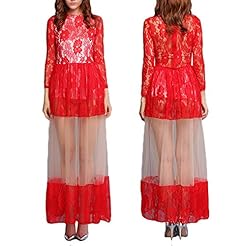 Sexy Lace Asymmetric Long Sleeves Club Dress/Tunic/Maxi Dress 