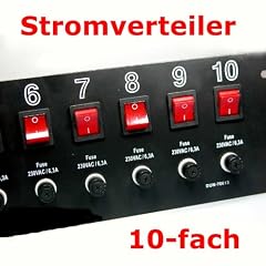 10-fach 19" Strom Verteiler Schuko Steckdosenleiste
