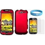 Maroon Red Crystal front and back Shield Protector Case for T-mobile HTC My Touch 4G My Touch HD + Clear Screen Protector for HTC MyTouch 4G