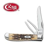 Case Folding Knife Amber Bone Mini Trapper