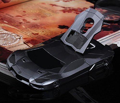 (Grey) Samsung Galaxy S4 Cool 3D Lifelike Sports Car Style Cover for Samsung Galaxy S4 SIV Anti-slip Hard Detachable Combo Back Case with Convertible Kick Stand,+ Cellphone Pouch with "Head Malory" Logo Gift