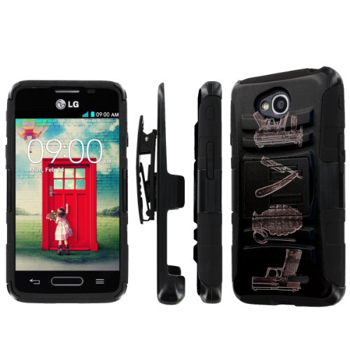 NakedShield LG Optimus L70 (Lethal Love) Combat Tough Holster KickStand Armor Phone Case
