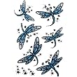 Glitter Blue Dragonflies Temporary Tattoo Body Art