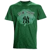 MLB Majestic Threads New York Yankees St. Patrick's Day Tri-Blend Crew T-Shirt - Green (Small)