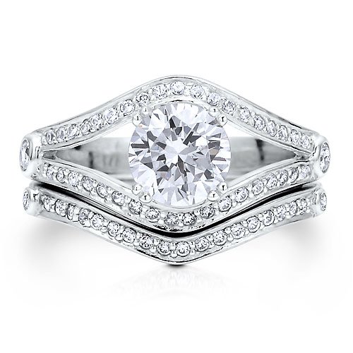 Sterling Silver 925 Cubic Zirconia Solitaire 2-Pcs Ring Set - Nickel Free Engagement Wedding Ring Set Size 6-Mother's Day Gift Jewelry Sterling Silver 925 Cubic Zirconia Solitaire 2-Pcs Ring Set - Nickel Free Engagement Wedding Ring Set Size 6-Mother's Day Gift Jewelry