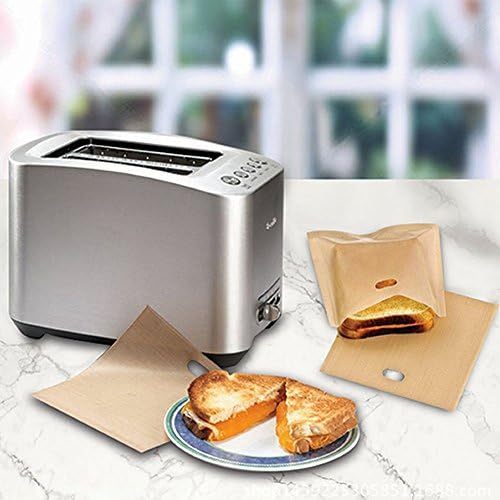 Non Stick Toaster Bags for Grilled Cheese Sandwiches Snack Bread Made Easy, Reusable, Pack of 2