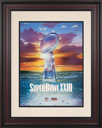 Framed 10.5 x 14 Super Bowl XXIII Program Print | Details: 1989, 49ers vs Bengals