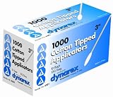 Dynarex Cotton Tip Applicator 3 Inches, Non-Sterile, 1000 Count (Pack of 10)