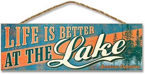 Ideaman S515-007 5 x 15 in. Wooden Sign, Life Is Better At The Lake