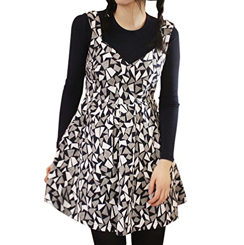 【 UN ANANAS 】 スタイリッシュ 柄 ワンピース ドレス バック V字 レディース 韓国 スタイル 全２色 春