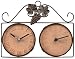 Antique Effect Outdoor Garden Wall Clock Thermometer