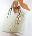 Coach Leather Julia Op Art Perry Cream Tote - Coach 16485WHT