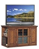 Burnished Oak 42" Solid Wood Plasma TV Cart (Burnished Oak Finish with ligh ....
