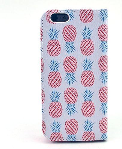 Vkied Apple 5.5" iPhone 6S 6 PLUS leather Case (Pineapple ) Pattern Fashion Printing Wallet Cards Slots Flip Magnet Stand Leather Carry Case with Screen Protector and Cleaning Cloth