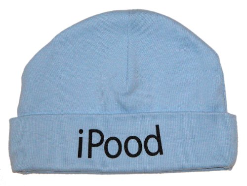 iPood 100% Cotton Ribbed Baby Beanie Hat, Blue - Preemie