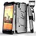 Zizo Bolt Cover for HTC Desire 626 626s with .33mm 9H Tempered Glass Screen Protector Included Dual-Layered Slim Armor Case Cover Holster Belt-clip Lanyard Id Holder Kickstand Included (Gray/Black)