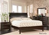 Queen Coaster Upholstered Platform Bed in Cappuccino Finish