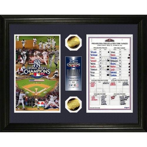 Yankees 2009 World Series Line up Card 24kt Gold Coin Photo Mint