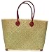 Natural Straw / Beach / Shopper / Tote Bag Large With Red Handles 20"x13.5"x11"
