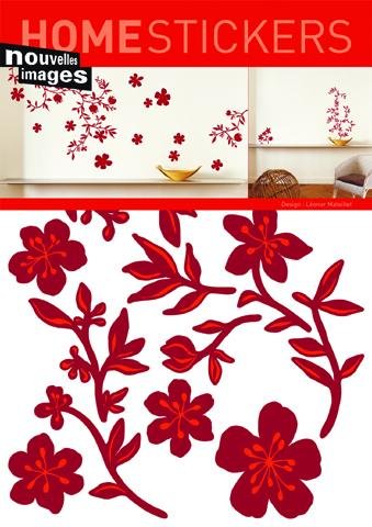 1art1 41106 Blumen - Blumengirlande Rot Wand-Tatoos Aufkleber Poster-Sticker (70 x 50 cm) Preisvergleich