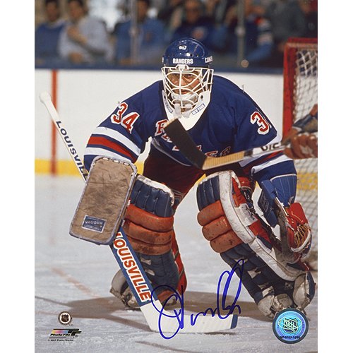 Steiner Sports NHL John Vanbiesbrouck Rangers Blue Jersey Autographed 8-by-10-Inch Photograph