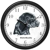 Labrador Retriever (Black) Dog Wall Clock by WatchBuddy Timepieces (Black Frame)