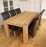 Ashley oval SOLID OAK DINING TABLE & 6 LEATHER CHAIRS