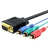 3ft Black HDDB15 15-pin VGA to RCA Component Cable M / M supports Sony PS3