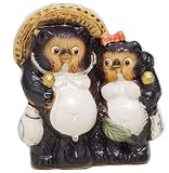 【信楽焼】アベックカラオケ狸　4号　サイズ・約幅9×奥行き7.5×高さ10cm