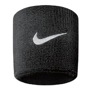 Nike Swoosh Wristbands (Black/White, Osfm)