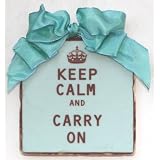 Keep Calm and Carry On Aqua Ready to Hang Tile
