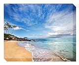 IMAGE OF Blue Garden Designs #33433OD Hidden Beach Outdoor Picture on Canvas Art, 40-inch-by-30-inch