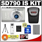 cheap Canon PowerShot SD790 IS Digital Camera (Silver) with 8GB SD Memory Card + Spare NB-5L Battery + Case + Cameta Bonus Accessory Kit