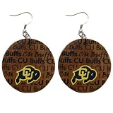 NCAA Dayna U Colorado Buffaloes Infinity Round Wooden Earrings