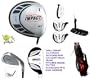 Boys Left Hand "Impact" 16 Piece Combo Golf Club Set w450cc Driver, Stand Bag & Free Putter & 3 Head Covers; Teen or Tween Length Fast Shipping