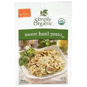Simply Organic Sweet Basil Pesto, Seasoning Mix, Certified Organic, 0.53-Ounce Packets (Pack of 12)