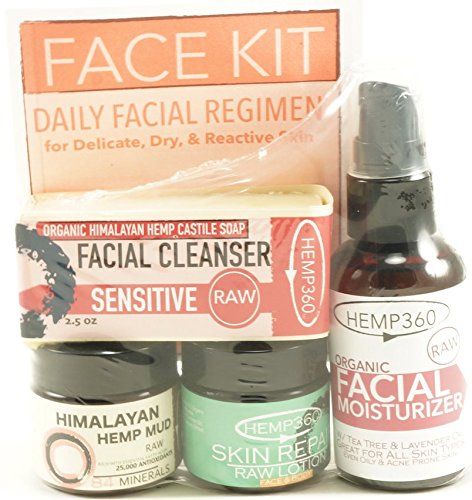 Organic Raw Face Kit - Daily Facial Regime - Sensitive - for Delicate, Dry, & Reactive Skin
