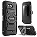 Evocel New Generation Series Phone Case Compatible with Kyocera Hydro Wave (C6740) / Hydro Air (C6745) featuring Belt Clip Holster and Kickstand, Black