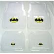 A Set of 4 Universal-Fit Clear Vinyl Floor Mats for Car / Truck - Batman Classic Black & Yellow Shield