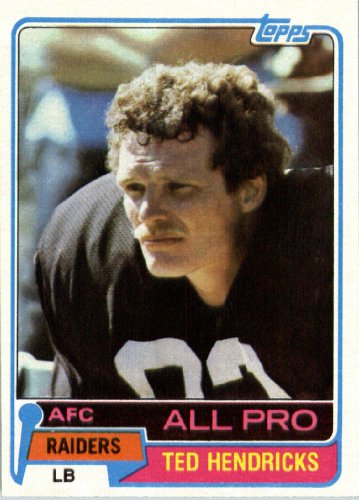 1981 Topps # 200 Ted Hendricks AP Oakland Raiders Football Card - In Protective Screwdown Display Case!
