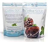 16 Oz Organic Coffee Body Scrub with Dead Sea Salts and Essence of Peppermint Oil - FREE EBOOK - Promotes Natural Collagen Production, Exfoliates Skin, Reduces cellulite and stretch marks