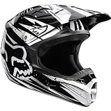 Fox Racing Undertow Youth V1 MX Motorcycle Helmet - Black/White / Large