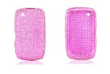 SPARKLING PINK SOFT FULL DIAMOND RHINESTONE SILICONE GEL COVER CASE FOR BLACKBERRY CURVE 8520 8530