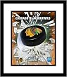 Chicago Blackhawks NHL Framed 8x10 Photograph Team Logo and Hockey Puck