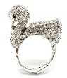 Swan Bling Crystal Stone Swan Cocktail Ring