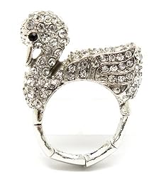 Swan Bling Crystal Stone Swan Cocktail Ring