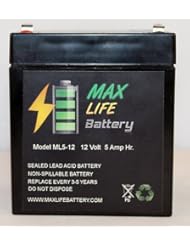 CE: ML5-12 - 12V 5AH Battery for Razor E100 E125 E150 E175 Electric Scooter - Max Life Battery